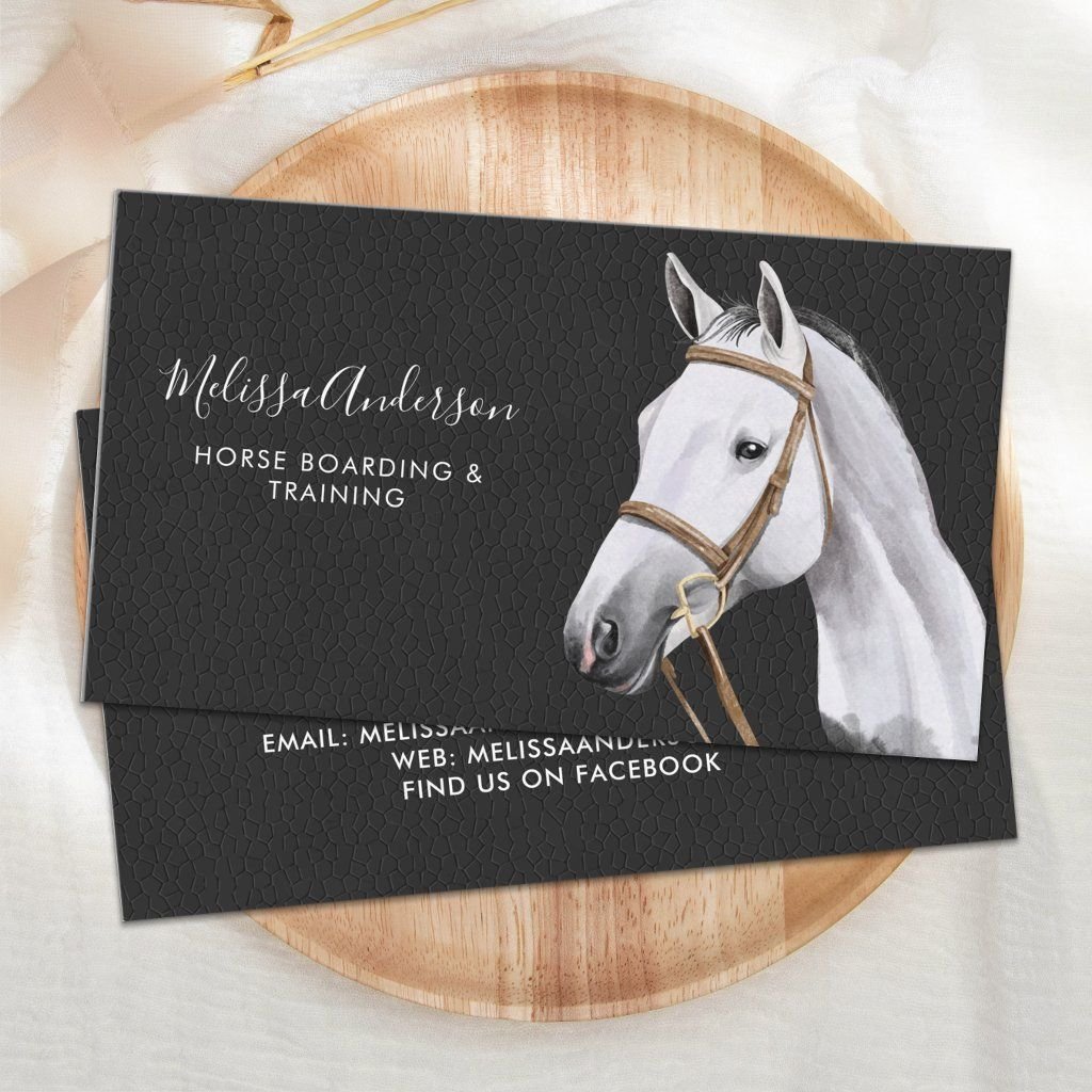 Elegant Equine Horse Personalized Equestrian Business Card | Zazzle in ...