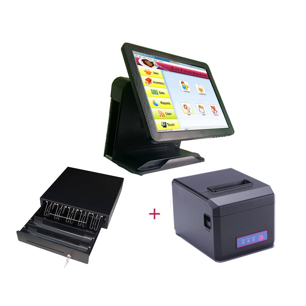 Black and While All-in-One Sistema POS Machine Cash Register Cashier ... Black and While All-in-One Sistema POS Machine Cash Register Cashier ...