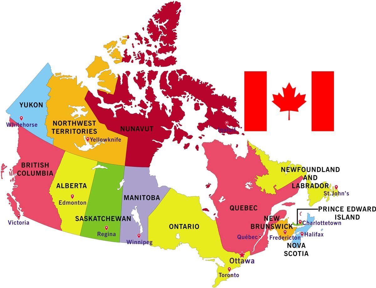 Map Of Canada With Capital
