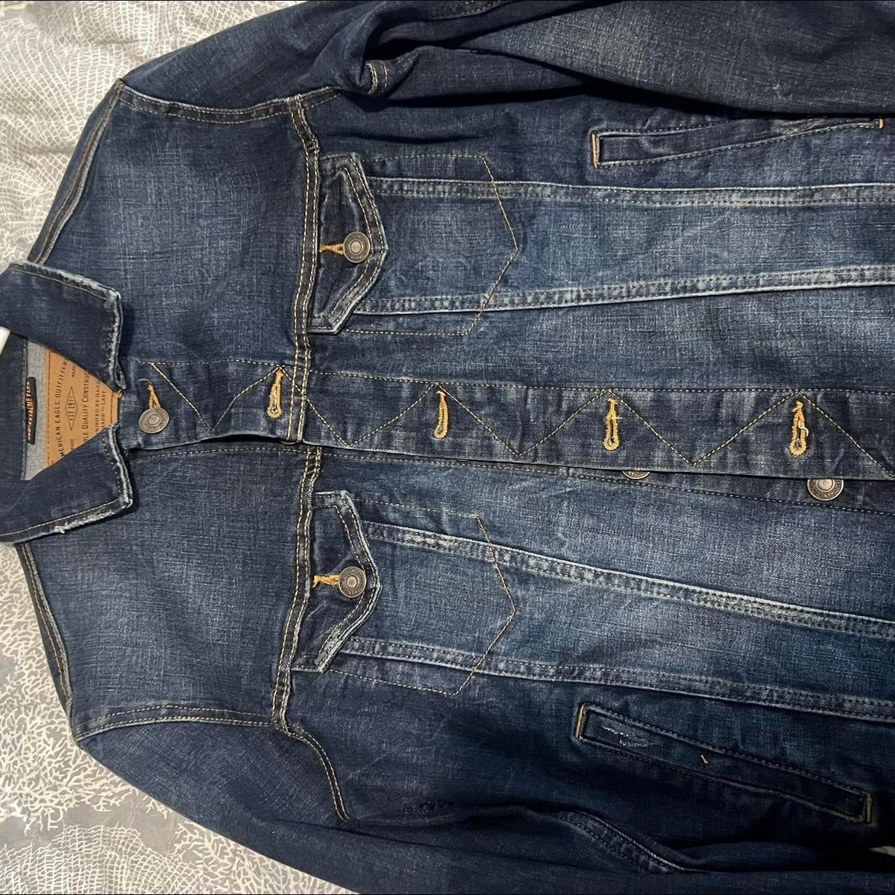 American Eagle outfitters men’s jean jacket, worn a... - Depop