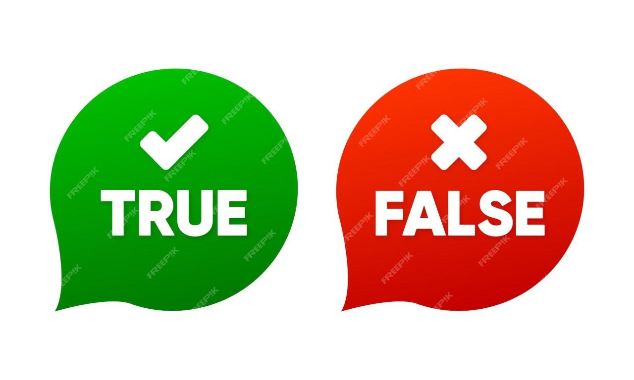 Premium Vector | Green True and red False banner Simple true and false ...