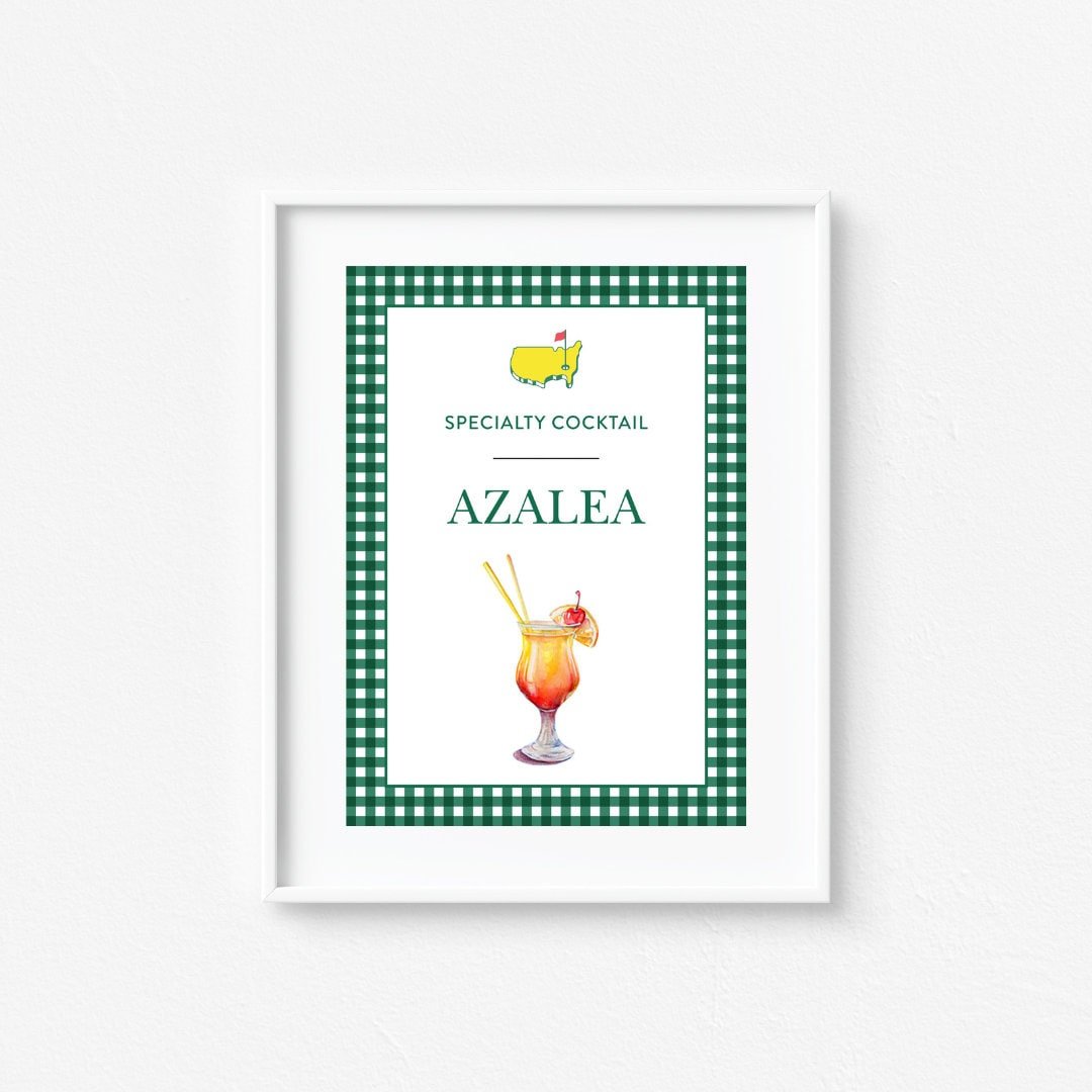 Masters Specialty Drink Sign, Azalea Cocktail, Masters Green, Mastered ...
