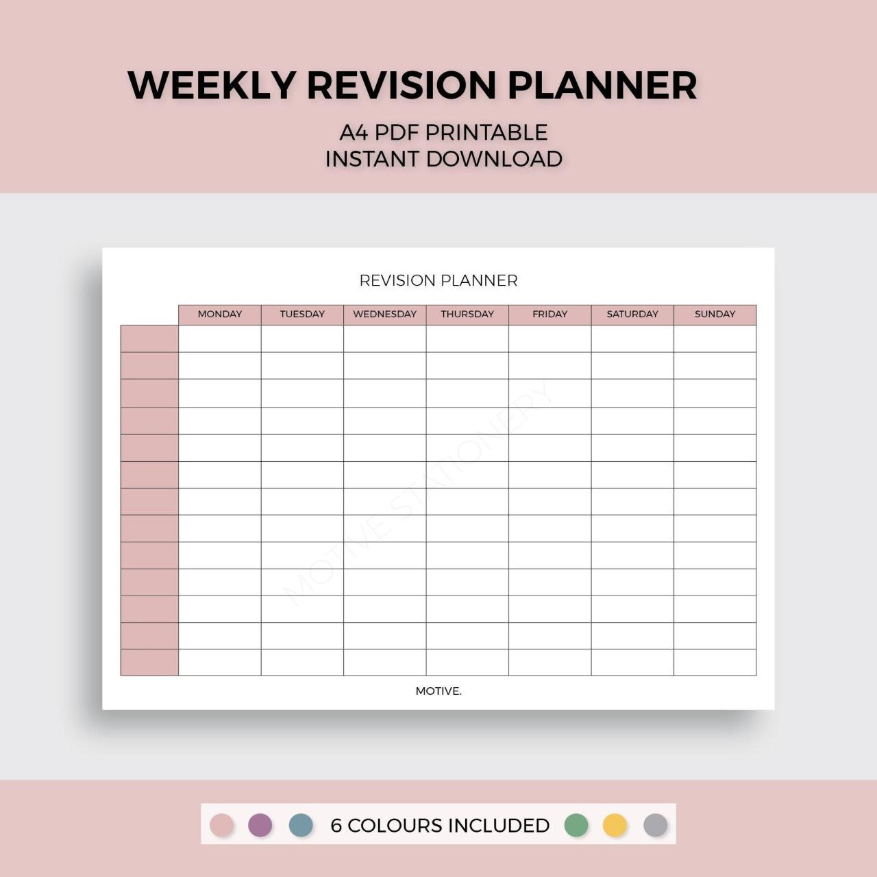 Printable Exam Revision Planner | Revision planner, Exam revision, Exam ...