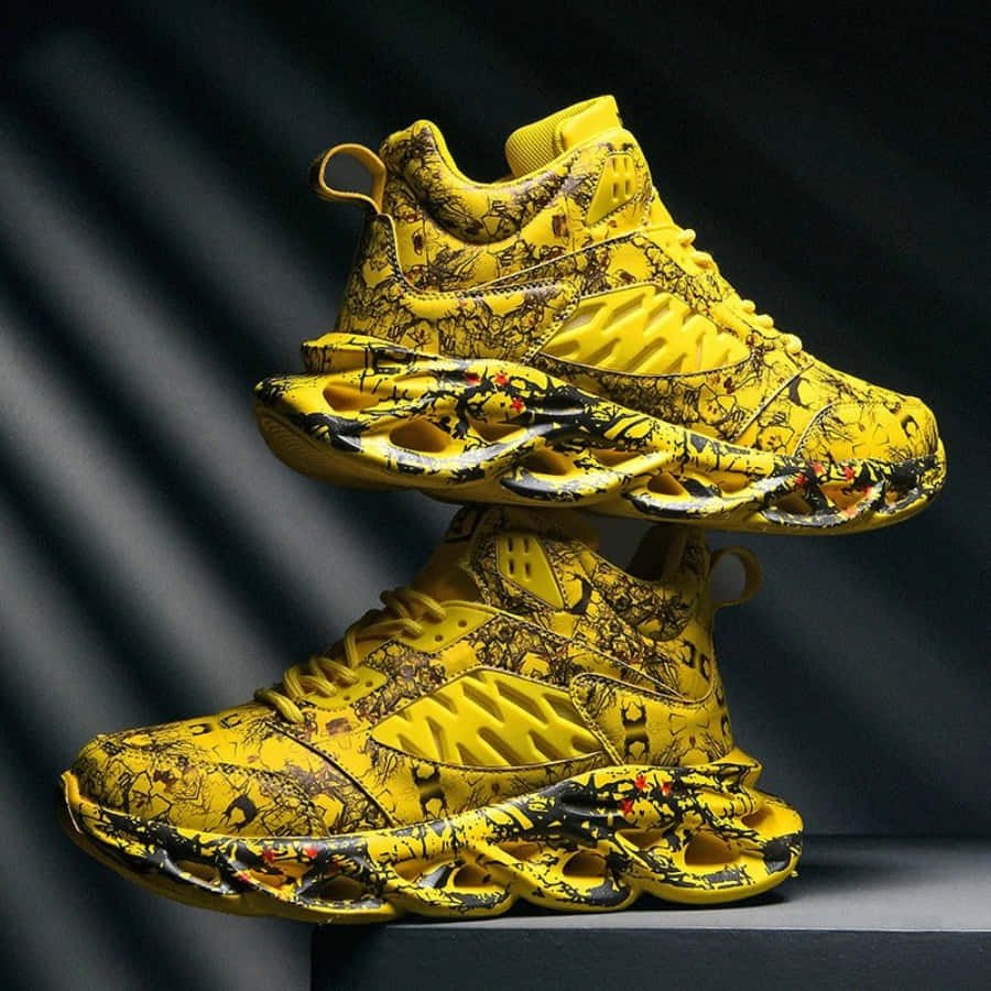 Blue And White Lace Up Shoe Picture. Image: 83011140